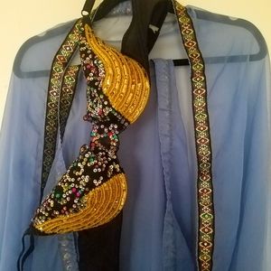 2pcs Belly Dance Bra + Veil